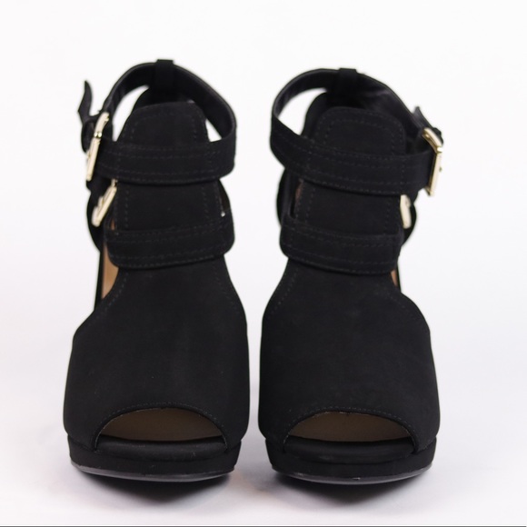 Andiamo black peep toe booties pumps 9.5 - Picture 12 of 12